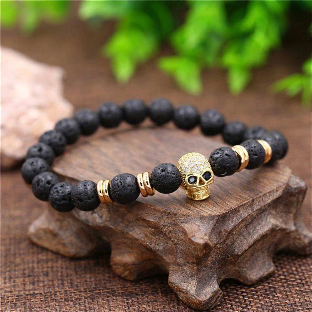 Skull Bracelet For Bikers, 8 In 4 Skull Bracelet For Bikers, 8 In - Image 4