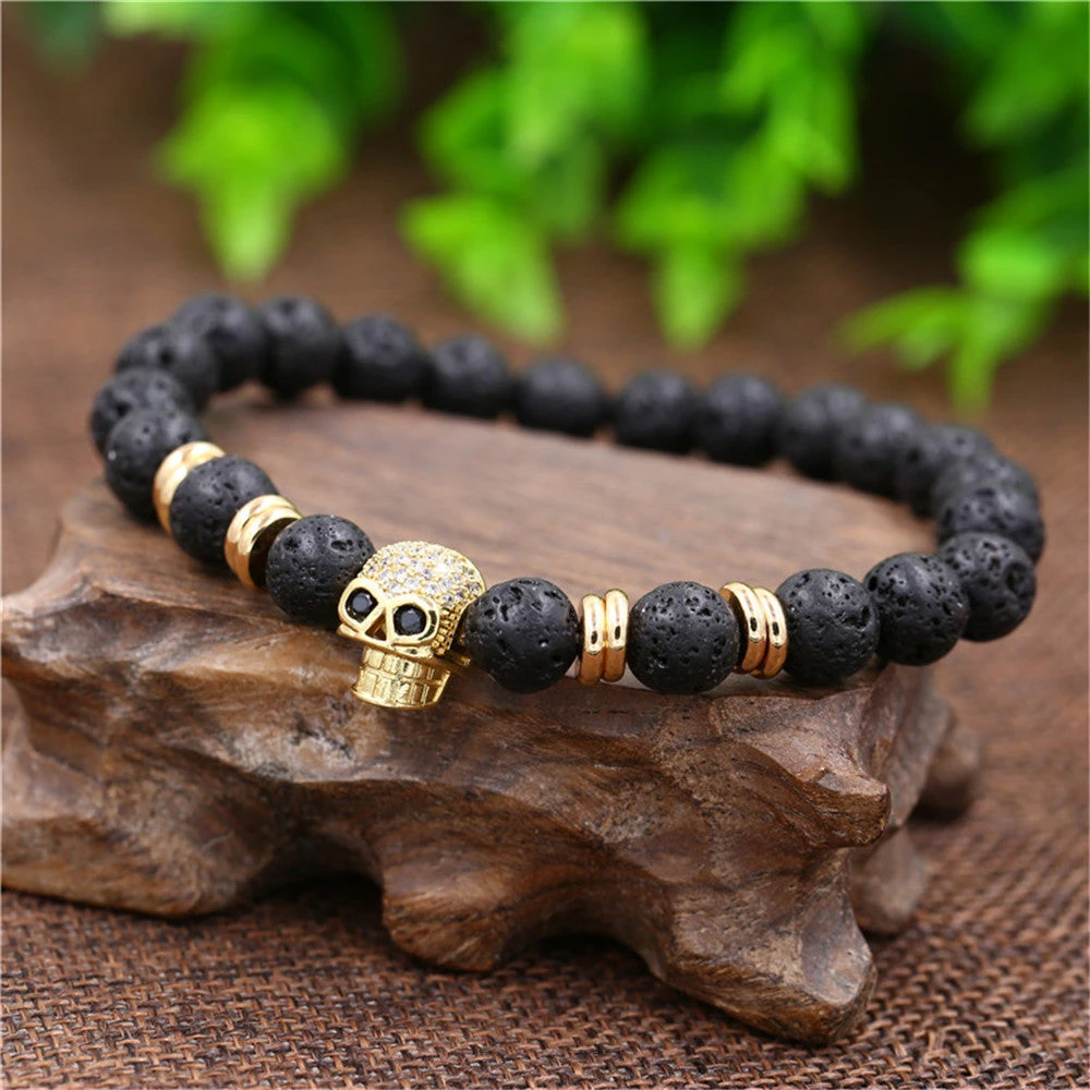 Skull Bracelet For Bikers, 8 In 5 Skull Bracelet For Bikers, 8 In - Image 5