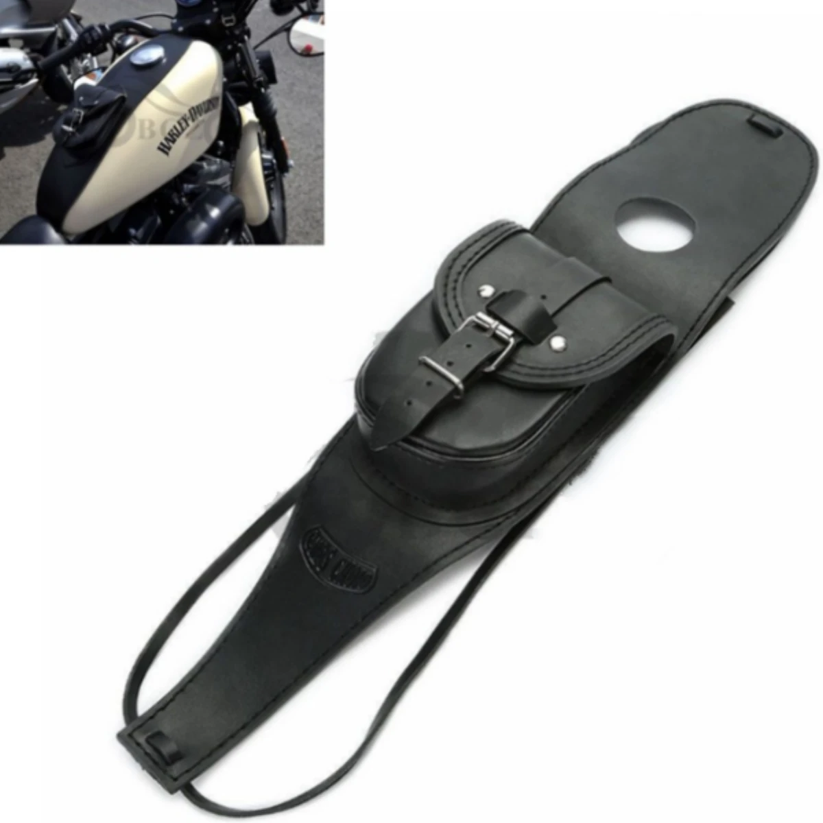 Retro Motorcycle Leather Tank Bag 2 Retro Motorcycle Leather Tank Bag - Image 2