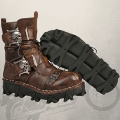 Handmade Skull Leather Boots + Free Leg Bag Bundle -Gearup Co. Store 2 min