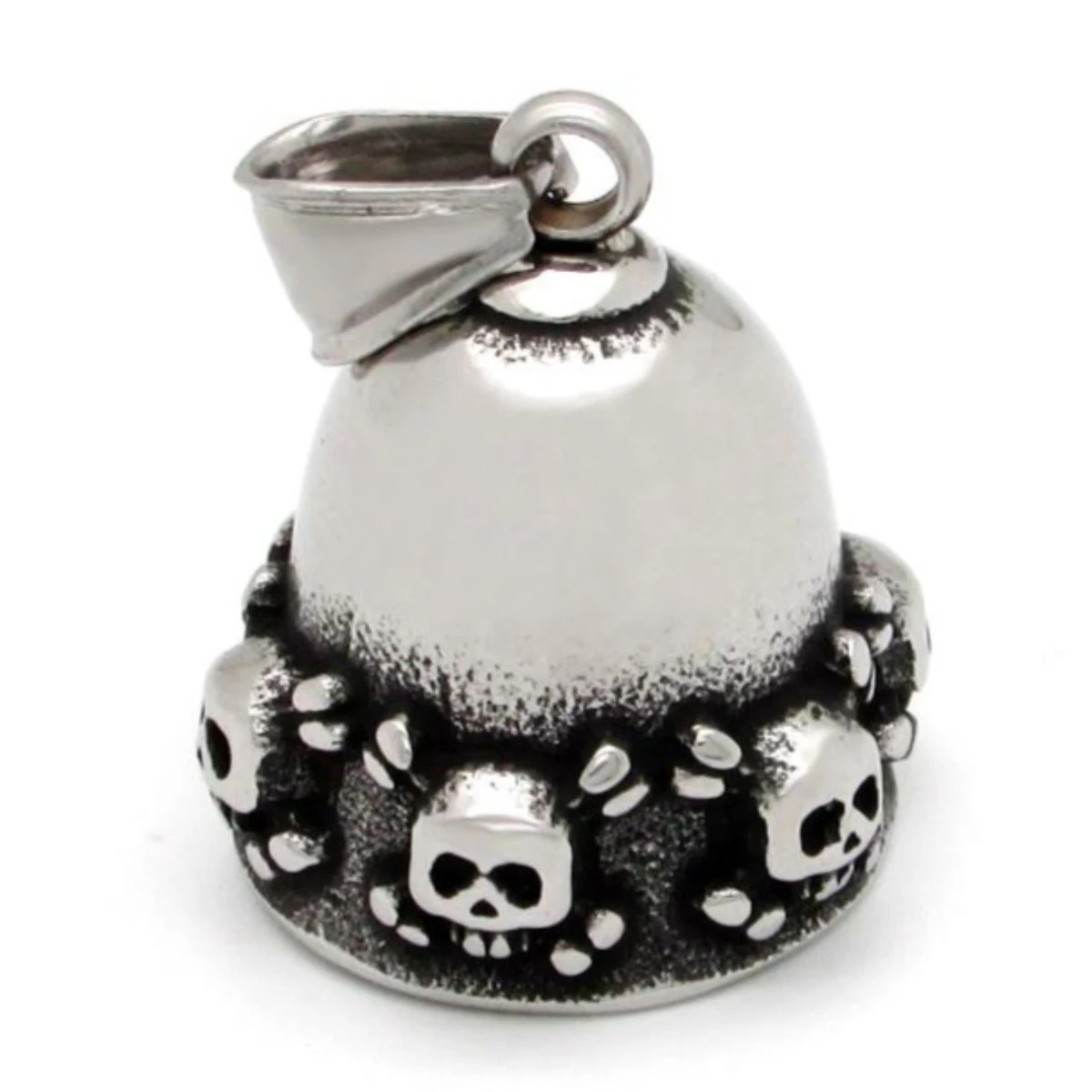Stainless Steel Skull Gremlin Bell Pendant 1 Stainless Steel Skull Gremlin Bell Pendant