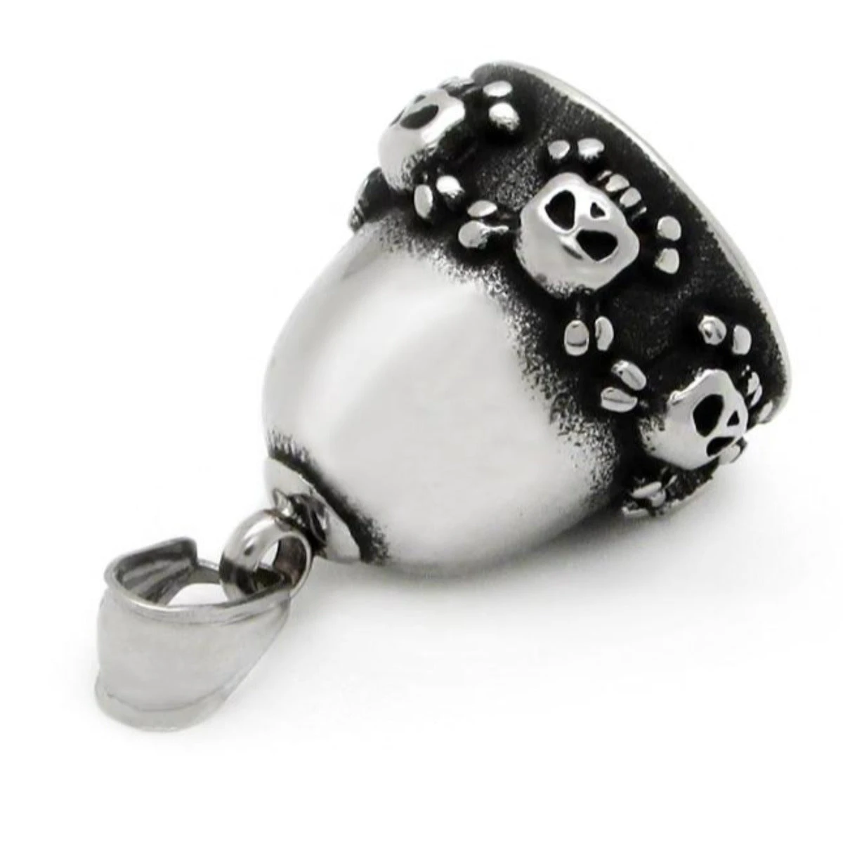Stainless Steel Skull Gremlin Bell Pendant 2 Stainless Steel Skull Gremlin Bell Pendant - Image 2