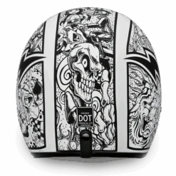 Daytona D.O.T. Cruiser W/Graffiti Motorcycle Open Face Helmet, Unisex, XS-2XL, Black/White -Gearup Co. Store 2 10c5e75f 1a14 47c2 b311 b9500bac3dd0
