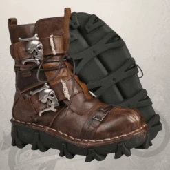 Handmade Skull Leather Boots + Free Leg Bag Bundle -Gearup Co. Store 3 min