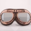 Vintage Aviator Motorcycle Goggles, One Size, Copper Color Frame, Silver Lens