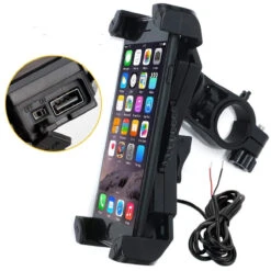 Motorcycle Phone Mount With USB Charger Port