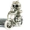 Skeleton On Motorcycle Keychain, Rubber, Stainless Steel Chain, White