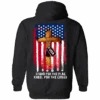 Veterans Day Hoodie - Stand For The Flag, Kneel For The Cross Hoodie, Cotton/Polyester, Black