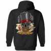 Poker Skull In A Hat Hoodie, Cotton/Polyester, Black