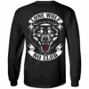 Lone Wolf, No Club Long Sleeve T-Shirt, Cotton, Black