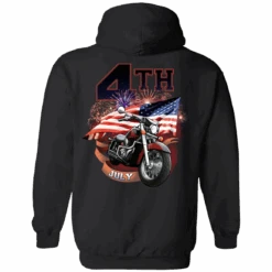 4th Of July Hoodie, Cotton/Polyester, Black