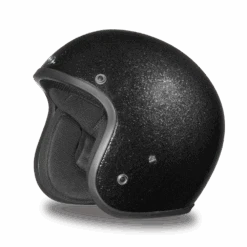 Daytona D.O.T. Cruiser Black Metal Flake Motorcycle Open Face Helmet -Gearup Co. Store G7yLAvn