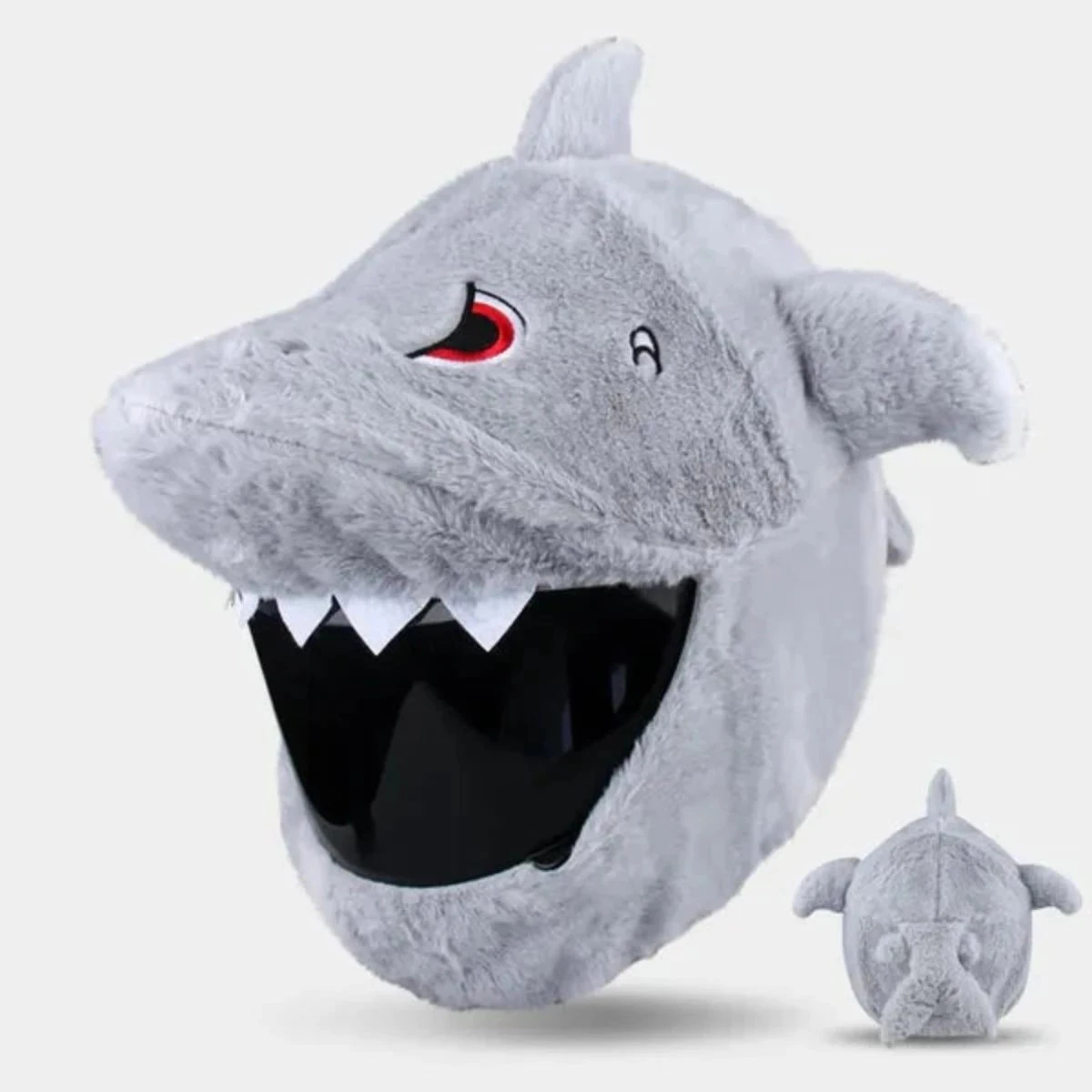 Cool Motorcycle Helmet Cover - Gray Shark 1 Cool Motorcycle Helmet Cover - Gray Shark