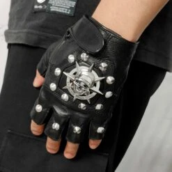 Men's Skull Steampunk Biker Leather Gloves -Gearup Co. Store H6c21867ab75e4a8d9ea1261e2977780bY