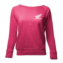 Factory Effex Women's Honda Crew Sweatshirt, Bright Pink