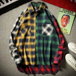 Men's Finest Blended Color Flannel Shirt, Yellow