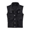 Alr™ Men's Black Vintage Denim Vest With Rivet Details