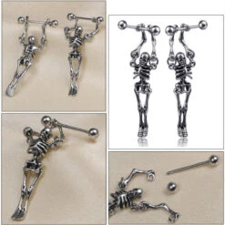 Stainless Steel Skeleton Stud Earring, 0.8 X 1.6 In -Gearup Co. Store HTB1abdZXlKw3KVjSZTEq6AuRpXa0