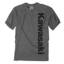 Factory Effex Men's Kawasaki Vertical T-Shirt, Charcoal Gray