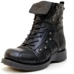 Lace Up Skull Boots -Gearup Co. Store Men s Motorcycle Boots Genuine Leather Lace up Skull Ankle Boots 8d48e3b3 daa3 42dc bbdf c5a89478920b