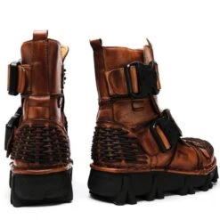 Handmade Western Cowboy Leather Boots, Brown -Gearup Co. Store O1CN01fDEw3L1IyddjW2DEa 583710962