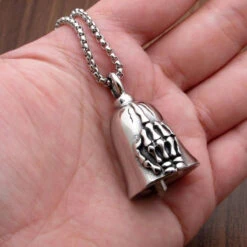 Stainless Steel Middle Finger Gremlin Bell -Gearup Co. Store Punk Mens Accessories High Quality Skeleton Claw Titanium Steel Bell Pendant 207d5f11 9ffc 4023 b5b3 82c34be64039