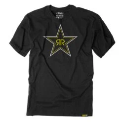 Factory Effex Men's Rockstar Blackstar T-Shirt, Black
