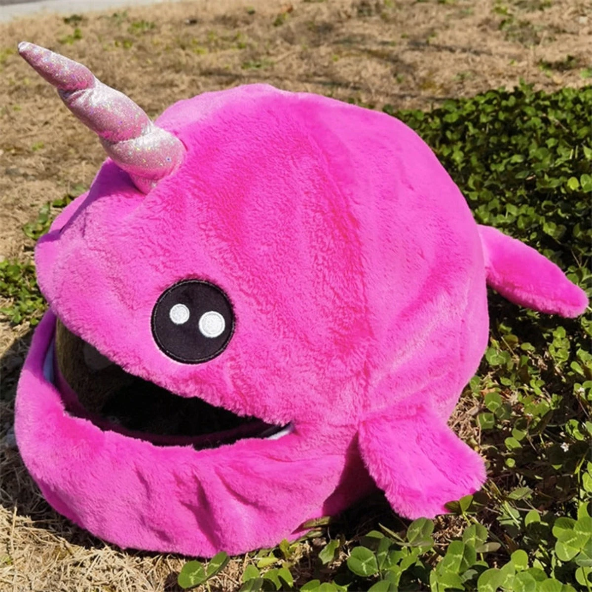 Cool Motorcycle Helmet Cover - Pink Alien Unicorn 2 Cool Motorcycle Helmet Cover - Pink Alien Unicorn - Image 2