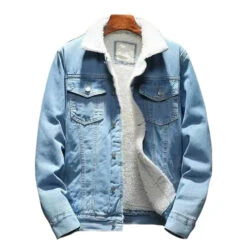 Alr™ Men's Denim Jacket With Lamb Cashmere Lining, Light Blue -Gearup Co. Store S21a22b0102c34c7596ba685fb0b69d68r
