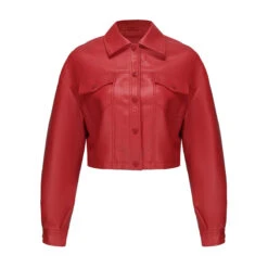Alr™ Women's Short Leather Biker Jacket With Lapel And Two Pockets 23 Alr™ Women's Short Leather Biker Jacket With Lapel And Two Pockets -Gearup Co. Store S26755cb1514146269d44f5bb0090be123