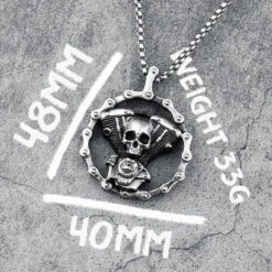 ALR™ Retro Skull Engine Necklace -Gearup Co. Store S3cfc115a21334d67b9b919386154a312E