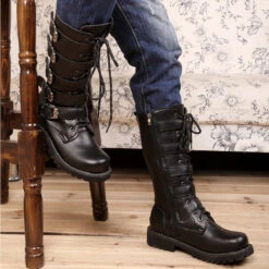 Mid-Calf Leather Motorcycle Riding Boots -Gearup Co. Store S494b982cb231417f91bdfabcd70bf024S