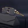 Retro Rimless Steampunk UV400 Sunglasses