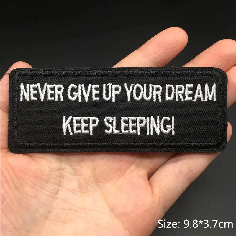 Alr™ Embroidered Iron-On Patch, Never Give Up Your Dream 1 Alr™ Embroidered Iron-On Patch, Never Give Up Your Dream