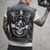 Alr™ Men's Denim Biker Motorcycle Vest, Law & Order