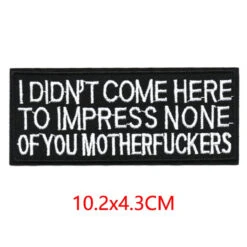 Alr™ Embroidered Iron-On Patch, I Didn't Come Here To Impress
