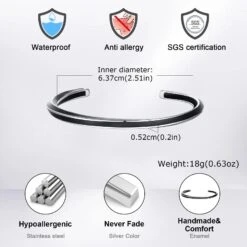ALR™ Black Enamel Mobius Open Bangle -Gearup Co. Store Sa9d09063a6654a8f8ef1f4b251a9ad63u