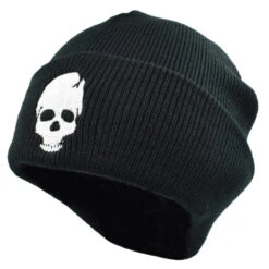 Winter Beanie W/ Embroidered Skull Design
