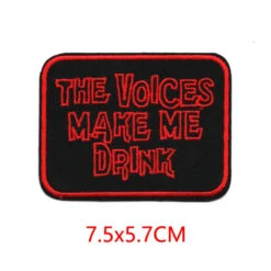 Alr™ Embroidered Iron-On Patch, The Voices Make Me Drink