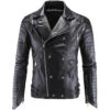 Men's Skull Punk Style Faux Leather Jacket