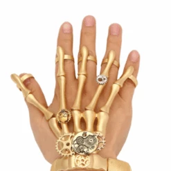 Gold Skeleton Hand Bracelet