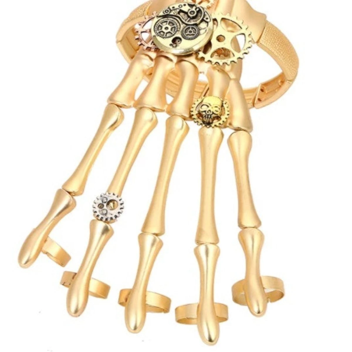 Gold Skeleton Hand Bracelet 2 Gold Skeleton Hand Bracelet - Image 2