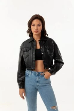 Alr™ Women's Short Leather Biker Jacket With Lapel And Two Pockets 27 Alr™ Women's Short Leather Biker Jacket With Lapel And Two Pockets -Gearup Co. Store Sd72756f435cc44fd8e8533c57b0c416cK