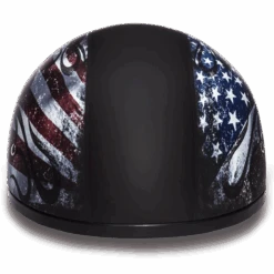 Daytona D.O.T. USA Flag Skull Cap 1/2 Shell Motorcycle Helmet -Gearup Co. Store Spy6FRrQ