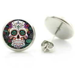 Sugar Skull Stud Earrings