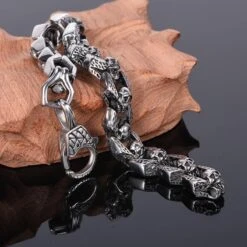 Stainless Steel Rocker Skull Bracelet -Gearup Co. Store TrustyLan Punk Rocker Skull Bracelet Men Heavy Stainless Steel Men s Bracelets Gothic Jewellery Halloween Accessories ffebdd8d 9c06 441b 8885 28e16916e522