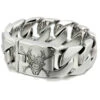 Men's 316L Stainless Steel Handmade Pirate Link Bracelet, 1" Wide, 0.3" Thick, Silver Tone