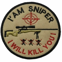 I Am Sniper Gun Patch, 8cm