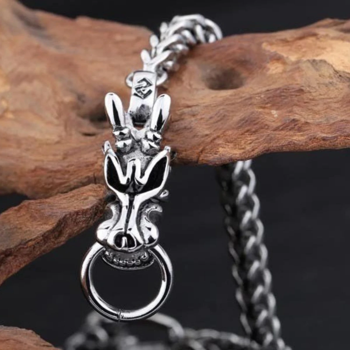 Dragon Head Bracelet Stainless Steel, Size 8.6" X 0.2" 3 Dragon Head Bracelet Stainless Steel, Size 8.6" X 0.2" - Image 3