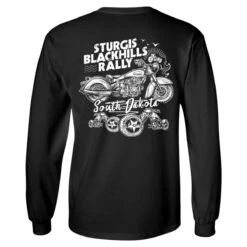 Sturgis Black Hills Rally, The Legend Lives On Long Sleeve T-Shirt, Cotton, Black